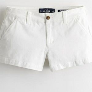 Hollister white twill shorts